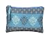 Ethnic Flowery Print Faux Silk Zip Pouch Bag - Waterproof Polyester Fabric - 6" x 9" - Made in India RS.388.00