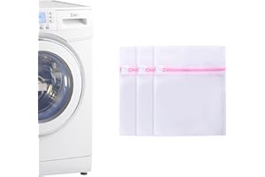 Lollanda Wäschenetz, Wäschesack 40cm x 50cm 3 Stücke, Wiederverwendbare Wäschenetze, Mesh Wäschesack mit Reißverschluss für Waschmaschine Trockner