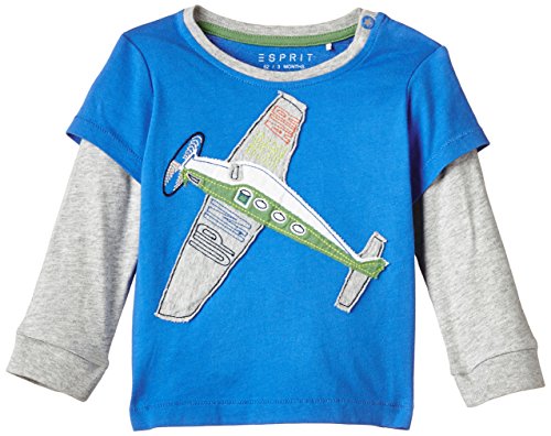 ESPRIT Baby-Boys Plane T-Shirt, Bright Blue, 3 Months (Manufacturer Size:62)