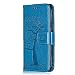 Produktbild Lederhülle für Sony Xperia XZ1, Bear Village® 3D Muster Stil Sony Xperia XZ1 Brieftasche PU Hülle Anti-stoß Schutz mit Kostenlos Schutzfilm aus Gehärtetem Glas (#2 Blau)