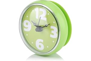 JEANOKO Zegar łazienkowy Zegar ścienny z przyssawką Wodoodporny Zegar do Kąpieli i Prysznica Zegar ścienny do Lustra Okiennego (Zielony)