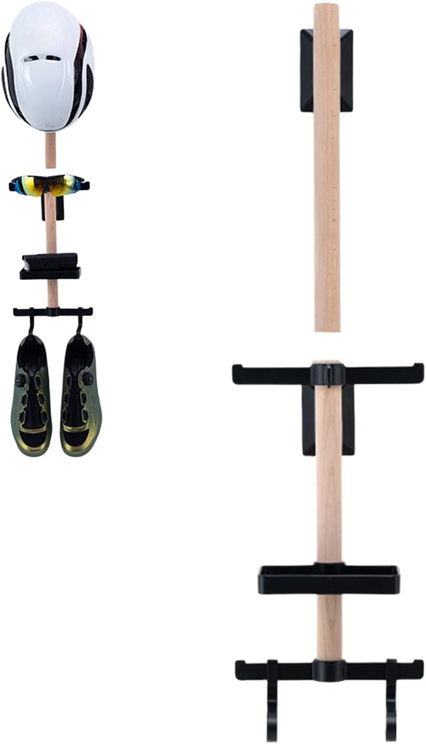 Estante de almacenamiento para casco de bicicleta, organizador para colgar en la pared para equipo de ciclismo, soporte de pared de metal con ganchos, taller de garaje interior, almacenamiento para