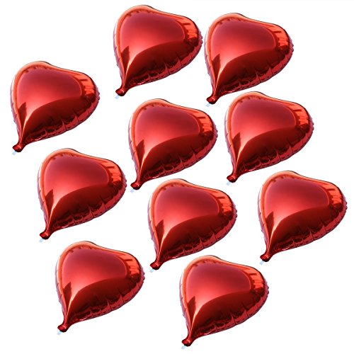 tankerstreet Folie Ballons, rot Form Luftballons Herz mit Seilen, Ballons Helium für Vorschläge Valentinstag Hochzeit Verlobungsring Frauen Mädchen Baby Dusche Geburtstag Dekoration 100 Stück