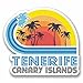 Price comparison product image 2 x 10cm/100mm Tenerife Spain Vinyl Sticker Decal Laptop Car Travel Luggage Label Tag #9869