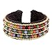 Produktbild MHOOOA Lady Lederarmband einzigartige gemischte natürliche Ston Folk-Custom   Stein Charm Crochet Wrap Armband handgefertigt böhmischen