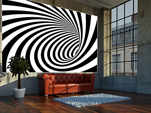 GREAT ART 3D Tunnel schwarz-weiß Wanddekoration – Wandbild Abstrakt Motiv XXL Poster (140 x 100 cm) - 7