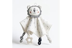 EAQ Baby Comforters Soft Baby Toys for Newborn Essentials Newborn Baby Gift for Girl&Boy -Black and White Sensory Toys (LION)