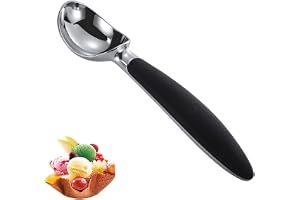 Sinogoods Cuillères à Glace, Cuillère à Glace Boules Cuillère à Crème Glacée en Acier Inoxydable pour Cookies, Crème glacée et Fruits