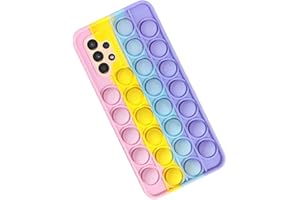 SDTEK Funda Compatible con Samsung Galaxy A13, Bubble Pop De Silicona Suave Fidget Case (arcoíris)