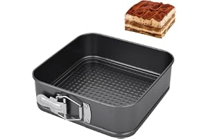 YNNHUDEEP Springform kvadrat, 1 st tårtform 24 cm med non-stick beläggning, stor bakform bakredskap set