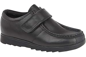 ROAMERS Rocket Dog Generals Boys Leather Touch Fasten Shoes Black