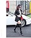Smile YKK Women Lapel Belt Faux Leather Locomotive Jacket Dust Coat Trench Coat Black M