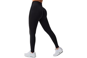 TAYOEA Leggings Deportivos de Compresión para Mujer Yoga Largo Slim Fit Fitness Gym Pantalones Opaco Scrunch Butt Yoga Pantalones Seamless Push Up Cintura Alta Entrenamiento Fitness Jogging