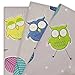 3 x CUTE OWLS New Design 100% Natural Cotton Baby Muslin Squares, Newborn Nappies, Cloths, Swaddles, Bibs, Wipes, Reusable Nappy, Lovely Gift for Newborn Baby Girl or Baby Boy