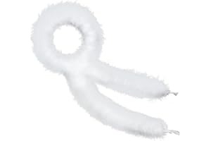 NUOGUAYI Marabu Federboa, 2m Boa zum Basteln, Flauschige Federschal, Einfarbig Federboa, für Bastelarbeiten, Hochzeit, Party, Halloween, Kostüm, Weihnachtsbaum, Dekoration (Weiß)