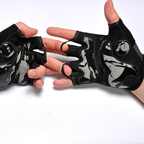SEEU Damen Herren Fahrradhandschuhe, Radsport Handschuhe mit Geleinlage und voller Dämpfung, 3 Farben, Gr. XS bis XL - 4