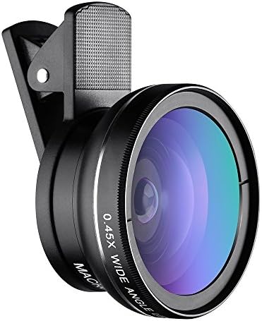 Syliver Universal 2 in 1 Camera Lens Kit Clip-On Macro Lens 12.5X + Wide Angle Lens0.45X for for iPhone 7 / 7 Plus, iPhone 6s / 6s Plus, iPhone 6 / 6 Plus, iPhone 5/se/5s, Samsung, HTC and All Smartphones Black