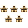 Oligitdi Set of 5 Brass Drip Irrigation Heads High Pressure Nozzle Sprinklers Heads for Watering Garden,Farm,Flower (External Thread Diameter 20mm,Spray Range 3-5m)