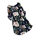 Produktbild OSYARD Damen Sommer Blumendruck Minikleid mit Alloverprint Partykleid A-Linien-Kleid Langarm Druckkleid Plus Size