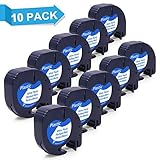 Paquete incluido: 10x Cinta compatible con Dymo 91201/S0721610 Negro sobre Blanco