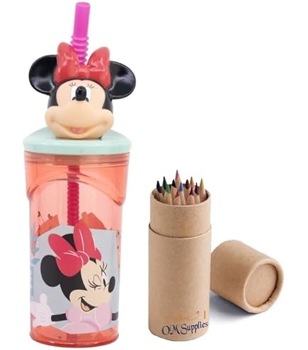 Silver Buffalo Minnie Mouse Wink Tumbler – 17.5oz Spill-Proof Cup With Straw | Disney Pink Tumbler For Kids & Adults - View #2