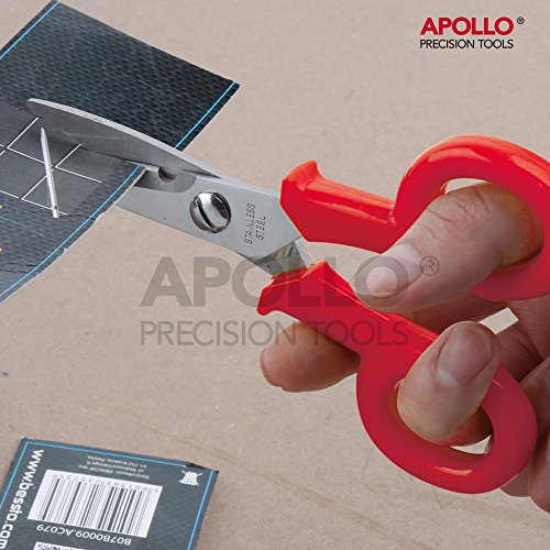 Apollo 49-teiliges Heim-Büro-Garagen-Werkzeugset inklusive 200g Schlosserhammer, verstellbarem Schraubenschlüssel, Kombizange, Blechschere, Steckschlüssel, Messer, Bit-Dreher & Schraubendreher-Bits, Präzisionsschraubendreher, Maßband & Klebeband – alles in einer kompakten Aufbewahrungsbox - 4