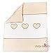 Quilt with Embroidered Heart / Duvet Filling Suitable for Crib / Pram - CREAM