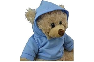 STUFFEMS TOY SHOP Light Blue Hoodie Tee Teddy Bear Clothes Fits Most 14"-18" Build-a-Bear and Make Your Own Stuffed Animals