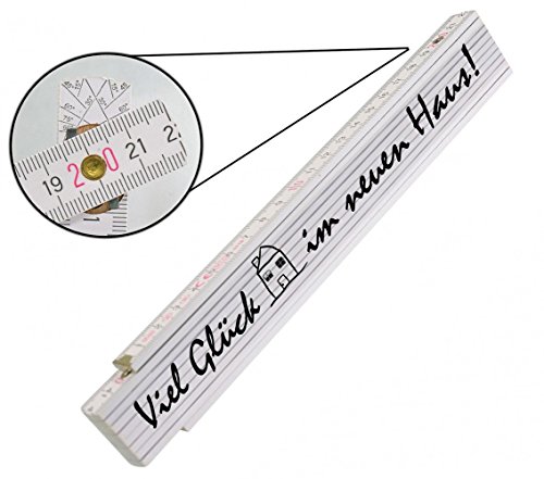 Meterstab - Zollstock - Deutscher Markenhersteller - Top Qualität auch für Handwerker - Länge 2 Meter, , Zollstock:Viel glück im neuen Haus