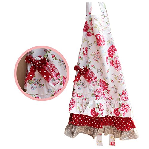G2Plus Schön Frau Schürze Schürze Baumwolle Küchenschürze Modische Apron mit Taschen zum Kochen oder Backen (Frau Schürze) - 4