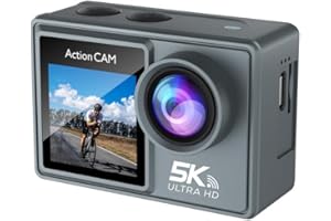 SWZEC Puruxe Caméra Sport + 64gb Memory Card (Grey,5K)