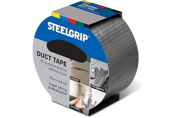 Steelgrip Multi Purpose Duct Tape Super-strong and Waterproof Easy to Tear All Purpose Adhesive Tape (25m x 4.8cm)