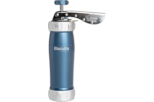 MARCATO Sparabiscoti. Máquina para galletas Galletas Galletas Powder Azul Aluminio Anodizado Diferentes Formas 25x10x5 cm Fácil de Usar