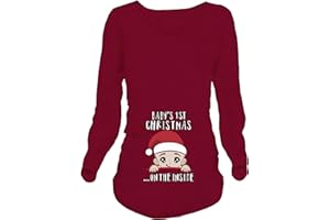 Q.KIM Donna Maglietta Premaman T-Shirt Divertente