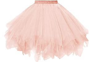 YUHYTOP Röcke für Damen Kurz Tüllrock Petticoats Unterrock Rockabilly Tutu Tüll Tanzkleid Ballettrock 50er Rockabilly Petticoat Tutu Unterrock Kurz Ballett Tanzkleid Ballkleid Abendkleid