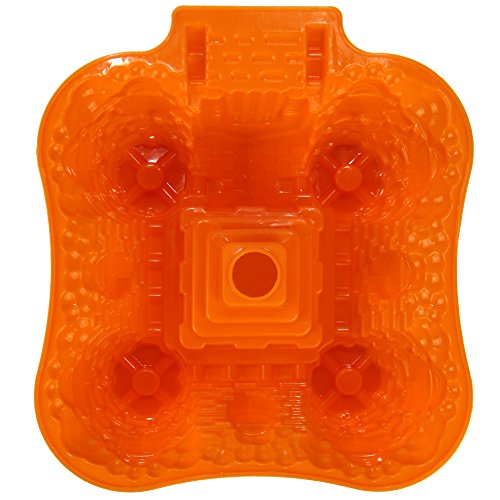Kreative DIY Silikon-Kuchen-Form – Single Hohlraum Schloss Form Bakeware Sammlung Kuchenform (orange) - 4