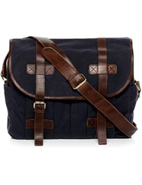 SID & VAIN® Messenger bag CHASE - Unisex Umhängetasche groß Ledertasche 15,4 Zoll Laptop gepolstertes Gerätefach...