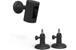 HOLACA Zestaw 2 uchwytów do kamery Stick Up Cam/Pro/Indoor Cam/Wyze Cam/Eufy Cam/Arlo, pasuje do wszystkich kamer ze standardowymi otworami gwintowanymi 1/4, kolor czarny