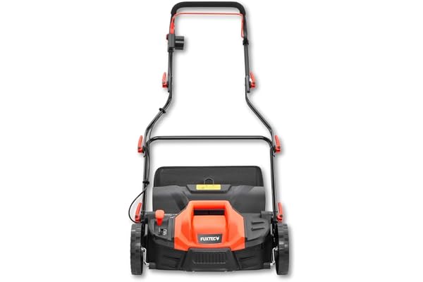 FUXTEC Elektrisk vertikalskärare FX-EV360, gräsmatteluftare med 1500 watt effekt, 36 cm arbetsbredd och 5-nivå djupjustering, 45 L gräsbehållare