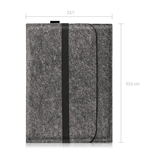 kwmobile Laptoptasche Filz Sleeve für 11″ 11,6″ Laptop / Tablet – Notebook Tasche Schutzhülle Laptop Case Hülle in Dunkelgrau mit Innentaschen Innenmaße: ca. 31,5 x 25 cm - 2