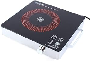 INSYOFOREVEREC Kochplatte Elektrisch Einzeln Glaskeramik Kochplatte Infrarot-Wärme Mobiles stufenlose Thermostatsteuerung Stufenlos regelbar jedes Kochgeschirr geeignet regelbar Ceranfeld, Induktionskochplatte