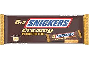 SNICKERS CREAMY - Barre chocolat au lait, caramel et beurre de cacahuètes - 5x2 barres de 36,6g - 182,5g