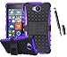 Produktbild ISENPENK Microsoft Lumia 650 Dual SIM(2016) Stand Case mit Schwarz kapazitive Feder,TPU+PC Ultra Slim Silikon Tough Rugged Dual-Layer Hardcase with Built-in Kickstand Thin Schutzhüllen,Wasserdicht Shockproof Anti Slip Protection Hülle Tasche für Microsoft Lumia 650 Dual SIM(2016) 5.0Zoll-[lila]+Schwarz kapazitive Feder
