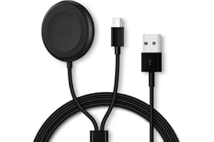 DDUAN Bezprzewodowa stacja ładująca do Galaxy Watch 4/3/Active 2/1/Galaxy Watch/Gear Sport/S3, kabel do ładowania USB C, kompatybilny z Samsung Galaxy S21 / S20 / S10 / Note 20/10 / 9/8 i innych, 3,9 stopy 2 w 1 w 1 w 1 Ładowarka