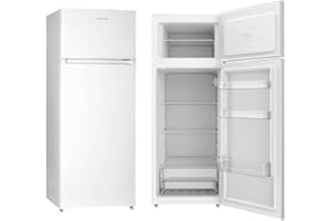 INFINITON ELECTRONICS Milectric RFD-213W Réfrigérateur (porte de fenêtre, 208 l, blanc, hauteur 143 cm, A+, indépendant)