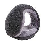 Keep Your Ear Warmer,Unisex Foldable Ear Warmers Fleece Winter EarMuffs,Gray
