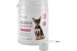 PAWBITS Canine Probiotic Powder Formulated for Dogs - Contributing Towards a Healthy Digestive System Helping with Bad Breath, Itchy Skin and Bloating for all Breeds, 100g Powder - Chicken Flavour