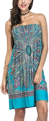 GRACE KALIN Womens Summer V-neck Cut Loose Bathing Suit Swimsuit Cover Ups Beach Dress (#Green)