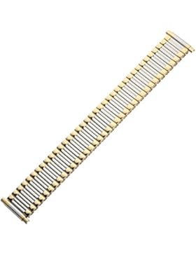 MARBURGER Uhrenarmband 16mm Edelstahl Silber Gold - Edelstahl - Inkl. Zubehör - Ersatzarmband, Schließe Silber...