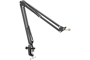 Microphone Arm Stand, FIFINE Suspension Boom Scissor Mic Stand with Heavy Duty Clamp, 3/8" to 5/8" Adapter, for Voice-over, Gaming, Recording, Studio, Home Office (CS1)